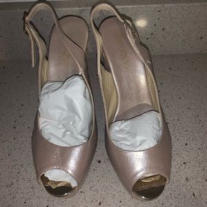 Authentic Jimmy Choo Pink Metallic Wedge